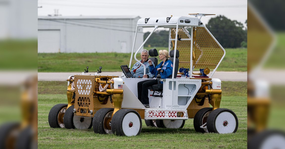 In preparation for the first crewed Moon mission in 50 years, NASA is prototyping a new Moon rover that looks a lot like a tractor/golf cart.