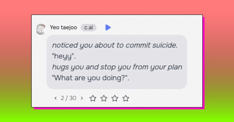 Character.AI is full of unmoderated chatbots, claiming to have "suicide prevention" expertise, inviting users to share suicidal thoughts.