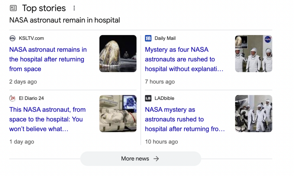 Top stories NASA astronaut hospitalized