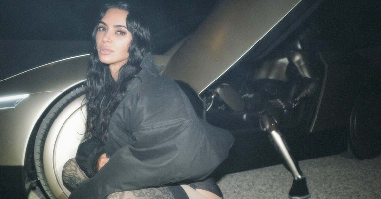 Kim Kardashian has shared a strange series of pictures showing her hanging out with a Tesla Optimus humanoid robot sitting inside a Cybercab.