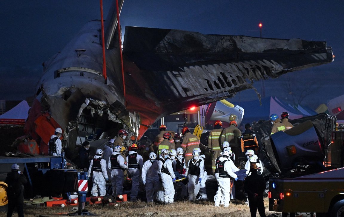 In South Korea, a jet crashed and burned when it hit a wall that was placed at the end of an airport runway, killing 179 people.