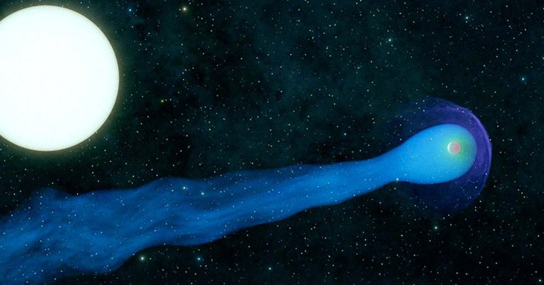 Astronomers have discovered an unusual exoplanet with a long "tail" of gas trailing behind it, not unlike a comet.