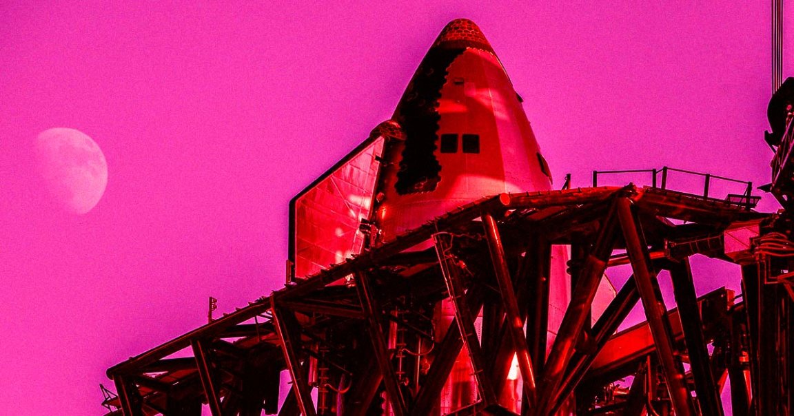 Footage recently shared by NASASpaceflight shows a massive robotic arm appearing to weld one of the company's Starship nosecones.