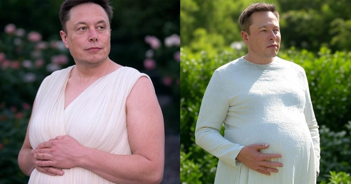 Elon Musk has admitted he wishes he could get pregnant — and fortunately, his in-house AI can make that fantasy a reality.