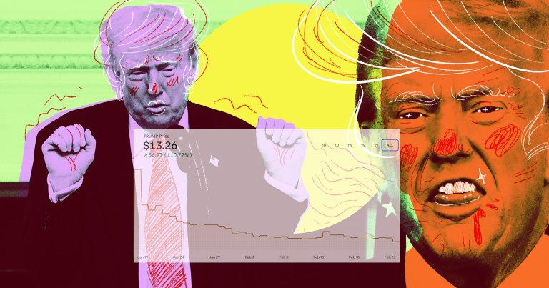 Crypto prices keep tumbling lower and lower — and President Donald Trump's crappy meme coin is sinking with the rest.