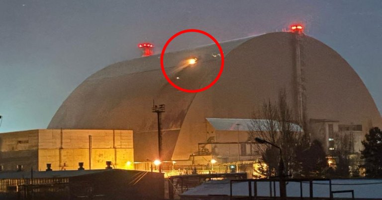 An armed drone has hit the protective outer shell of Ukraine's Chernobyl nuclear plant, the site of the worst nuclear accident in history.