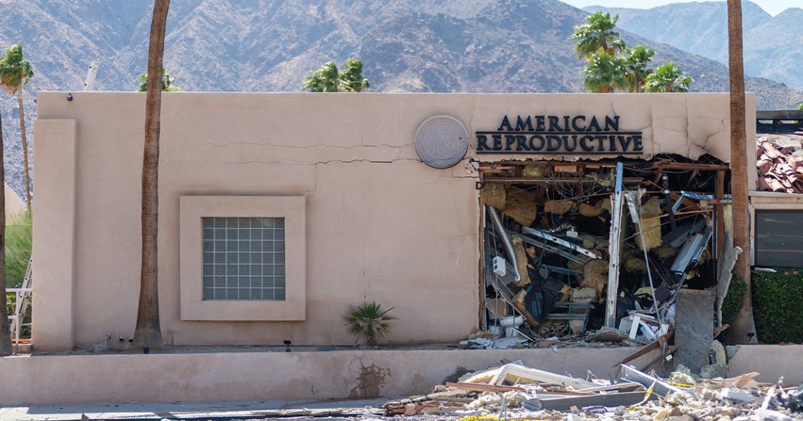 Late on Saturday, a self-described "pro-mortalist" detonated a car bomb outside of an IVF clinic east of Los Angeles.