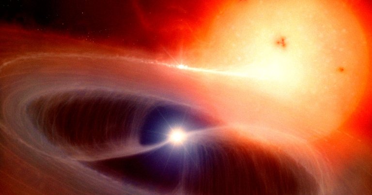 Scientists suggest a star and its planet are orbiting a second star in two opposite directions in an exotic binary star system.