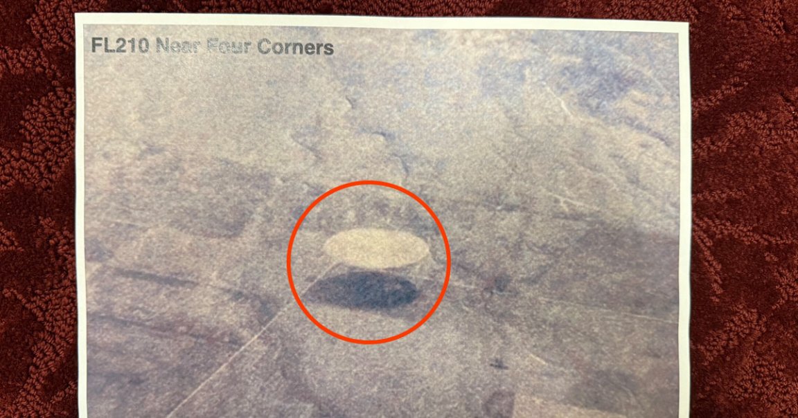 Pentagon whistleblower Luis "Lue" Elizondo showed off a peculiar image of what appeared to be a UFO. It turned out to be circle-shaped crops.