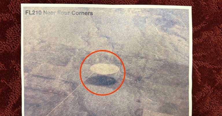 Pentagon whistleblower Luis "Lue" Elizondo showed off a peculiar image of what appeared to be a UFO. It turned out to be circle-shaped crops.