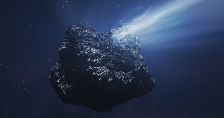 Astronomers have detected a gigantic comet, and it's spewing gases from its nucleus as it shoots through our cosmic neighborhood.