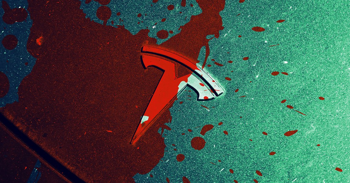Horrifying footage shows the moment a "full self-driving" Tesla plows into a 71 year old woman who had stopped to assist in a crash.