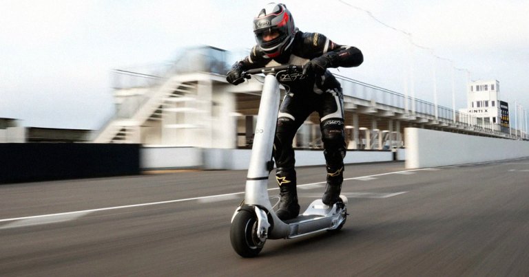 A company made up of former F1 racing engineers has unveiled an e-scooter that can reach a top speed of north of 100 miles per hour.