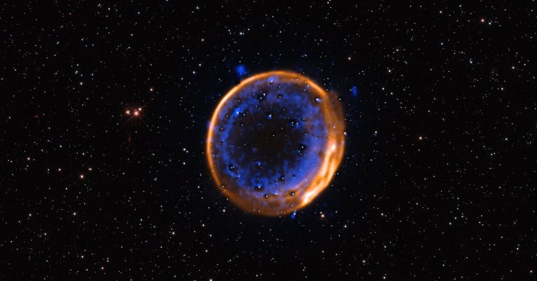 Astronomers have taken the first ever image that shows what happens when a star explodes twice in a supernova.