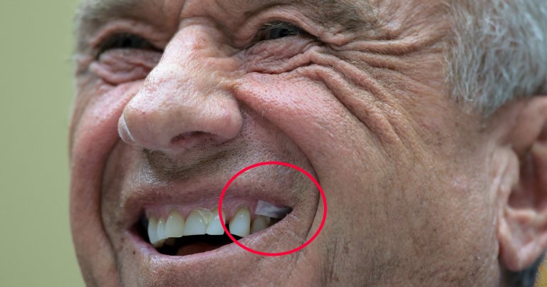 A smiling Robert F. Kennedy, Jr. was seen with a strange white thing in his mouth during a recent Congressional hearing.