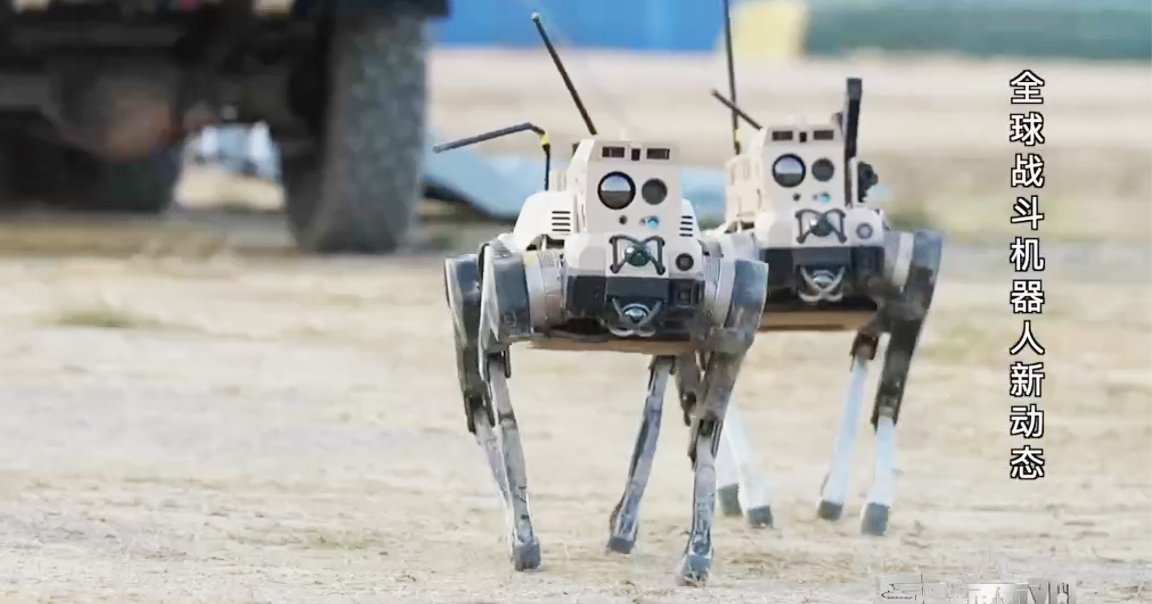 The Chinese state broadcasting group recently released footage of its newly developed "robot wolves" in simulated combat drills.