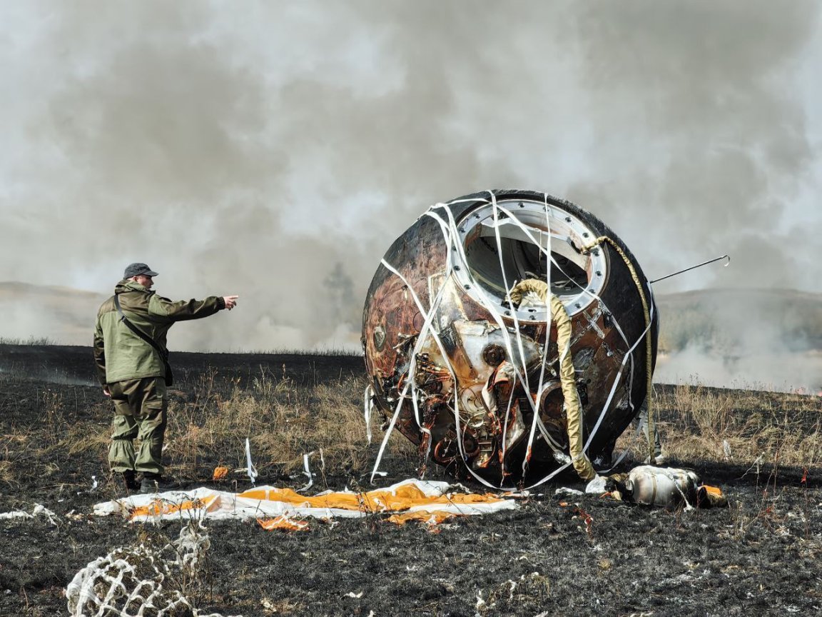A Russian satellite came back to Earth while carrying organisms, as part of a mission to test the theory that life was seeded from space.