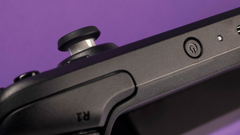 Detail of a Steam Deck handheld gaming console, taken on August 26, 2021. (Photo by Dabe Alan/Future Publishing via Getty Images)