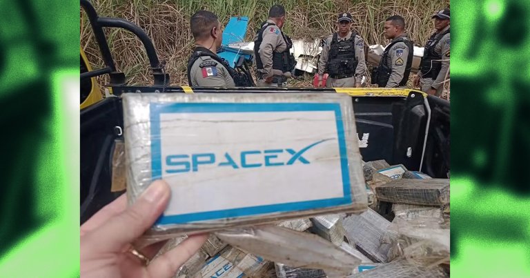 A plane crashed in Brazil, killing the pilot aboard, but also left behind bricks of cocaine marked with SpaceX logos.