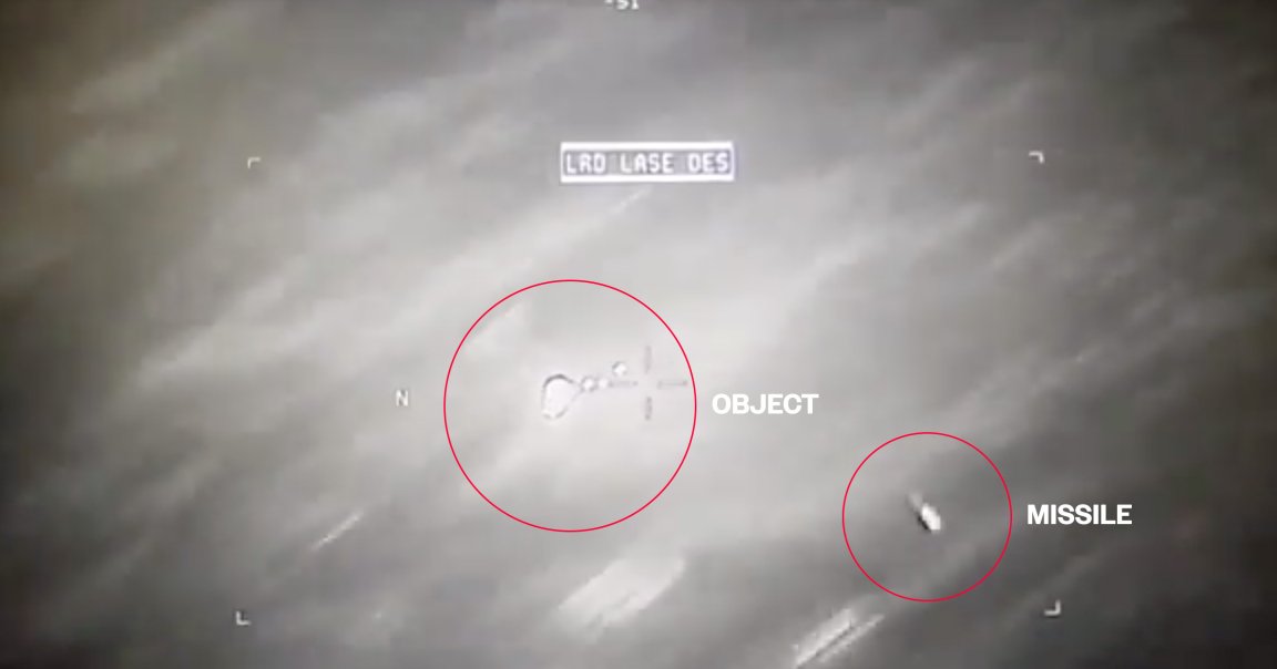 A video leaked to Congress shows a strange, orb-like UFO being struck by a Hellfire missile from a Reaper drone — and the object keeps going.