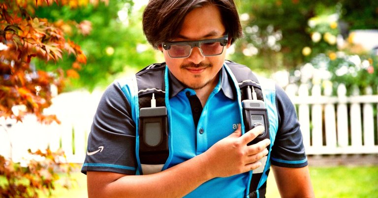 Amazon revealed smart glasses for delivery drivers that can scan packages and give directions without discussing ethical implications.