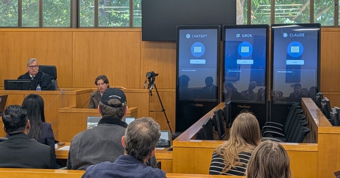 The University of North Carolina School of Law held a mock trial in which the "jury" was made up of the AIs ChatGPT, Grok, and Claude.