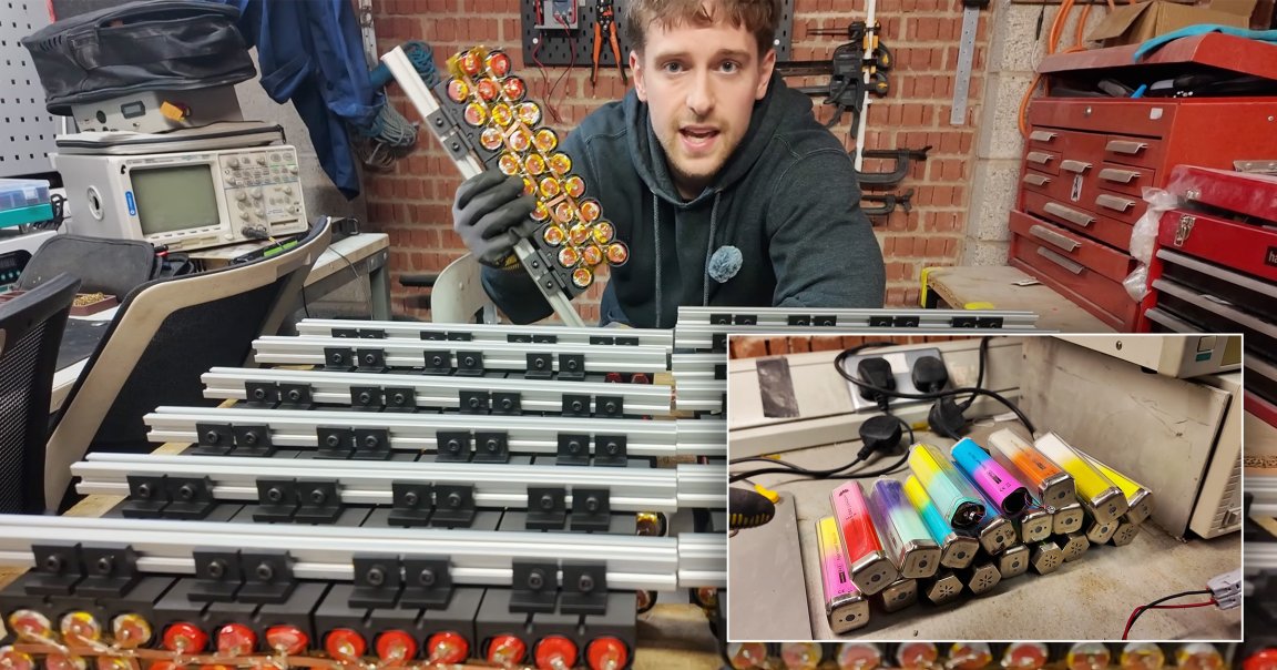 A YouTuber named Chris Doel cracked open hundreds of vapes to build an energy cell capable of powering his entire house.