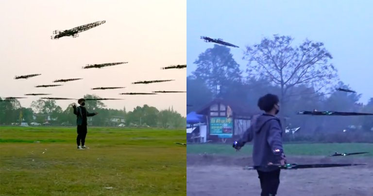 After building a flying hover-sword earlier this year, Chinese sword influencer Fan Shisan has created a swarm of floating blades.