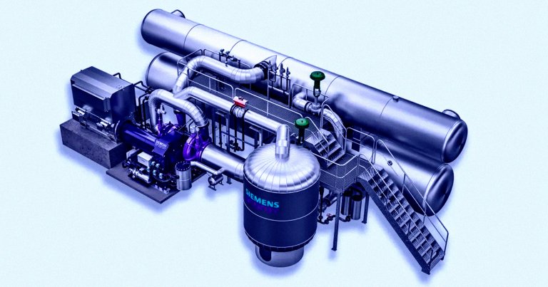 A German energy company is building two enormous heat pumps that draw water from the Rhine to provide an appreciable 40,000 homes with heat.