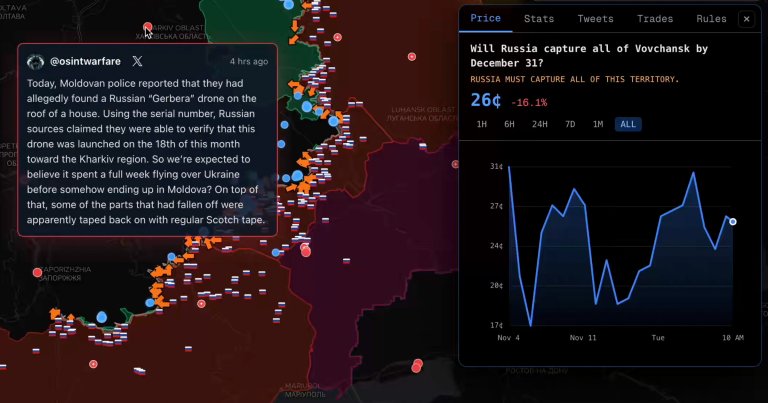 A new platform called Polyglobe is helping gamblers visualize real-time geopolitical conflicts to bet on through Polymarket.