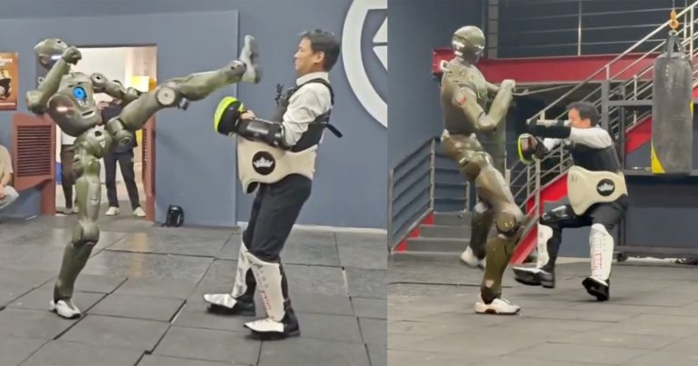 The Chinese robotics firm EngineAI lets its humanoid robot loose on its CEO, whom it promptly proceeds to lay out.