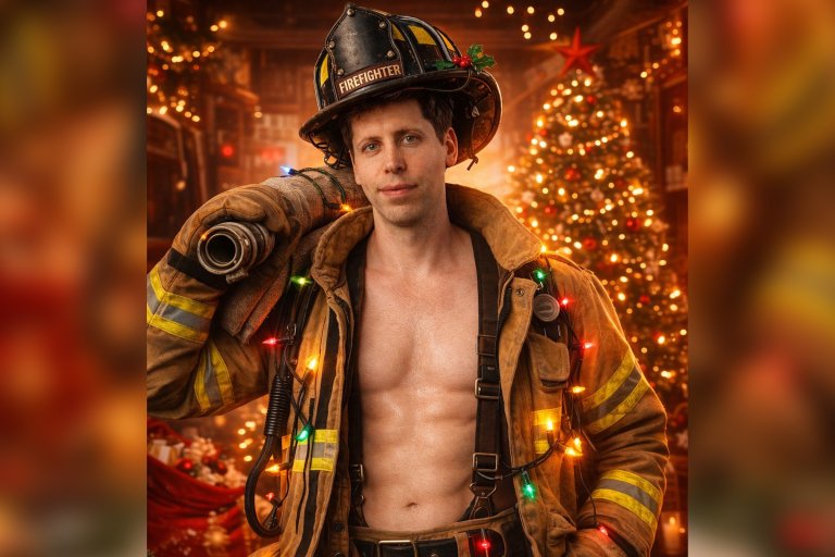 OpenAI CEO Sam Altman is using his latest AI image model to imagine himself as a hunky, holiday-themed hero.