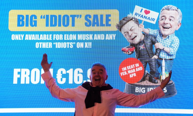 The CEO of Ryanair Michael O'Leary thanked Elon Musk for railing against the airline, claiming it's brought in more bookings.