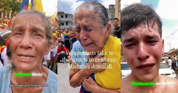 An AI-generated video with over 5 million views on social media purports to show Venezuelans celebrating Nicolas Maduro's kidnapping.