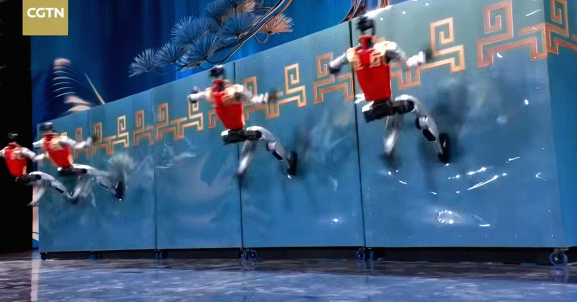 The televised Spring Festival Gala put on by the state-run China Media Group featured an impressive synchronized martial arts routine.