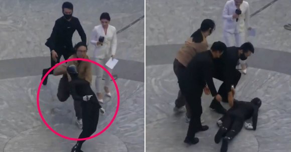 During a tech demo at a mall in Shenzhen, China, over the weekend, Xpeng's Iron humanoid robot took a tumble for all to see.