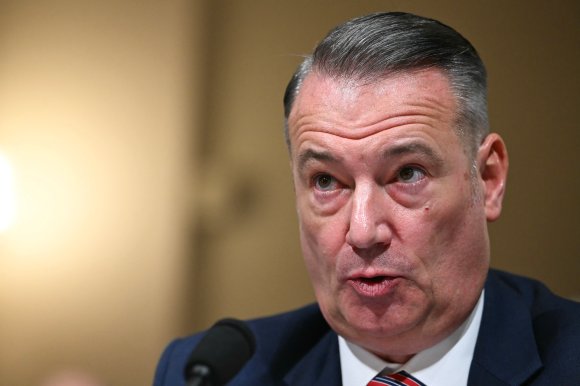 Close-up of Todd Lyons, the acting head of ICE.