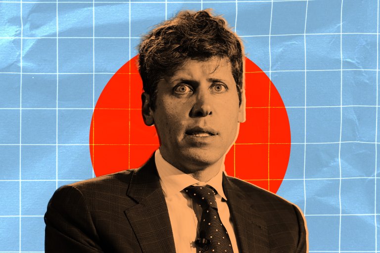 A man with curly dark hair wearing a dark checkered suit, white shirt, and a dark polka dot tie. He has a serious expression and is positioned in front of a blue grid background with a large red circle behind his head. The image has a stylized, high-contrast effect with an orange tint on the man.
