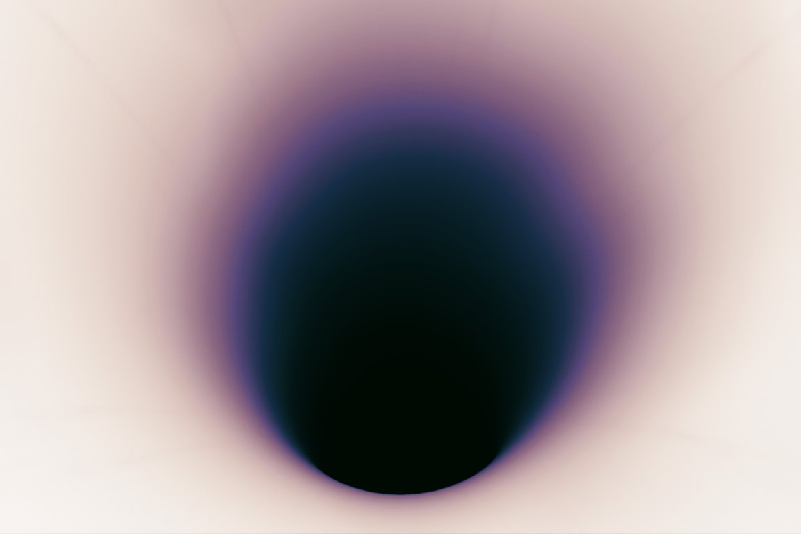 A dark, circular gradient in the center of the image fades outward into lighter shades of beige and purple, creating an abstract, tunnel-like effect. The edges are soft and blurred, enhancing the sense of depth.
