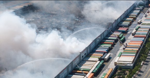 A man set a 1.2-million-square-foot warehouse filled to the brim with toilet paper on fire in Ontario, California.