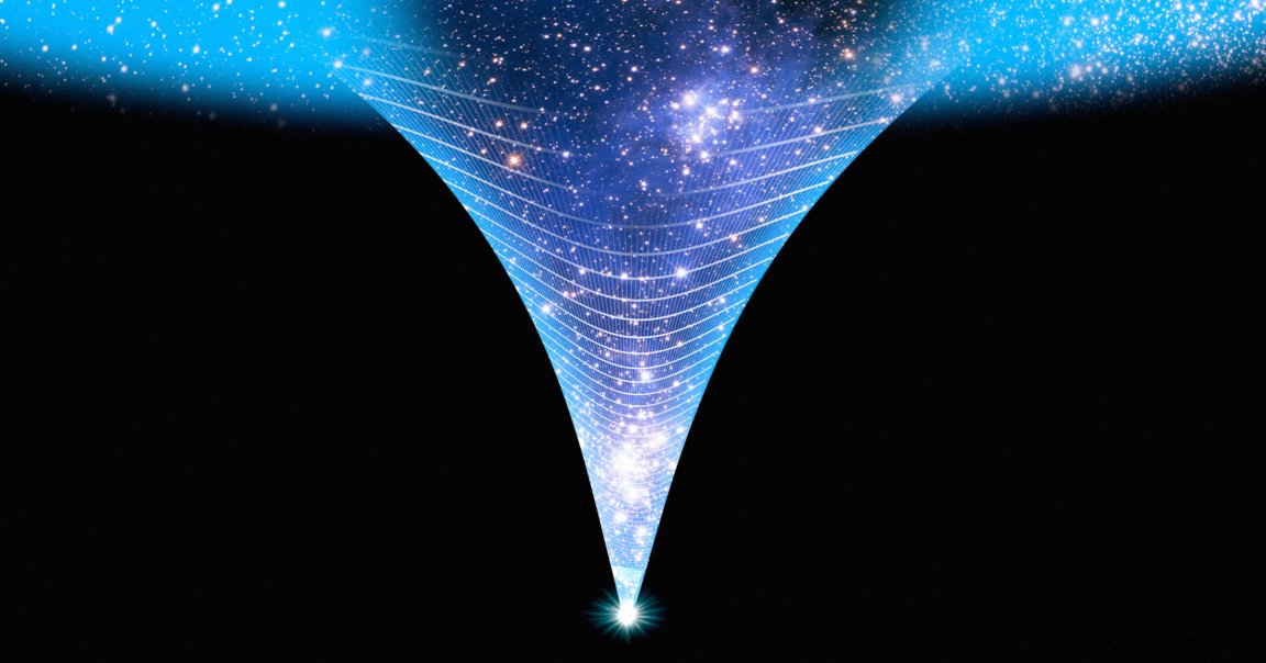 Illustration shows an abstract representation of the universe.