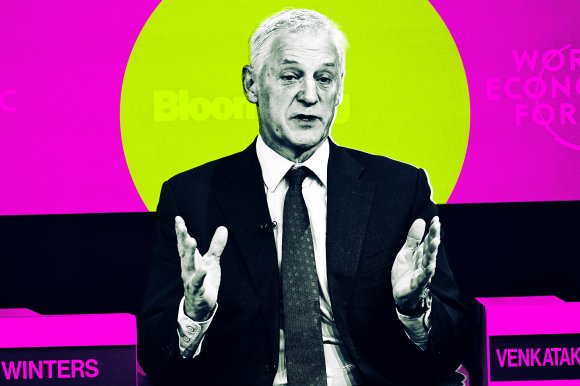 An illustration showing Bill Winters, the CEO of the British multinational bank Standard Chartered.