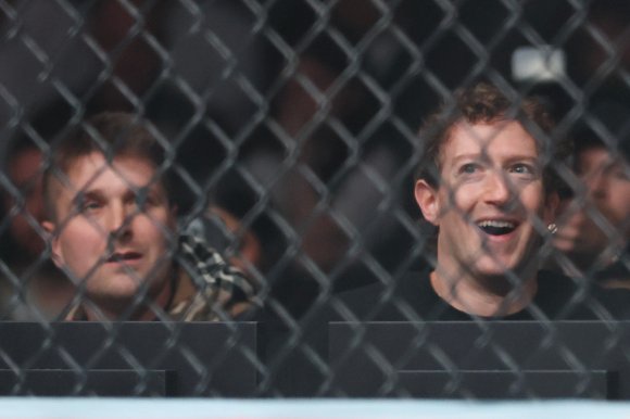 Meta CEO Mark Zuckerberg is shown at an MMA fight.