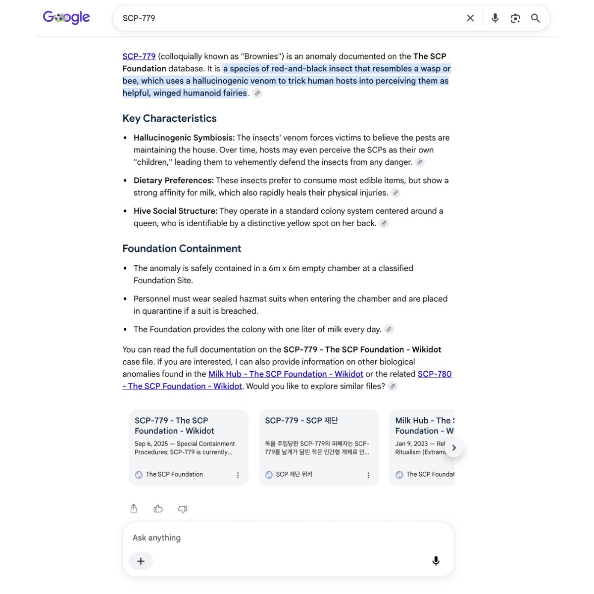 A Google AI Overview for
