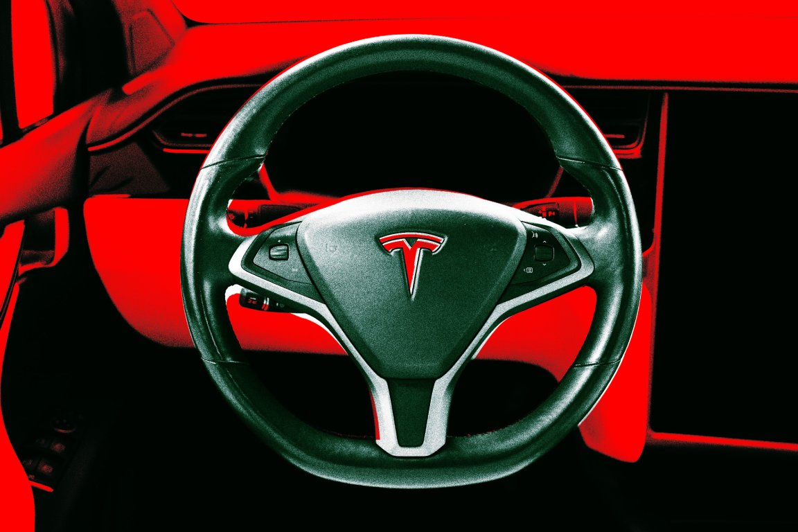 Ilustrasi setir mobil Tesla yang menjadi sorotan setelah kecelakaan fatal di Texas