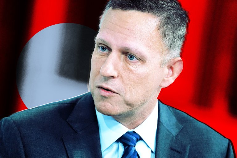 Photo illustration featuring entrepreneur and venture capitalist Peter Thiel.
