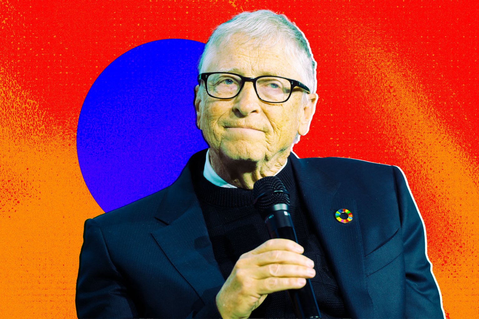 A photo illustration featuring a photograph of Bill Gates.