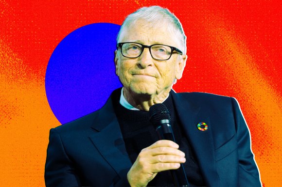 A photo illustration featuring a photograph of Bill Gates.