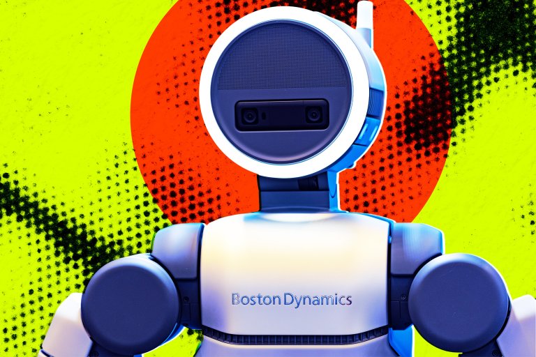 A photo illustration featuring a Boston Dynamics Atlas humanoid robot on display for Hyundai in Seoul, South Korea in March, 2026.