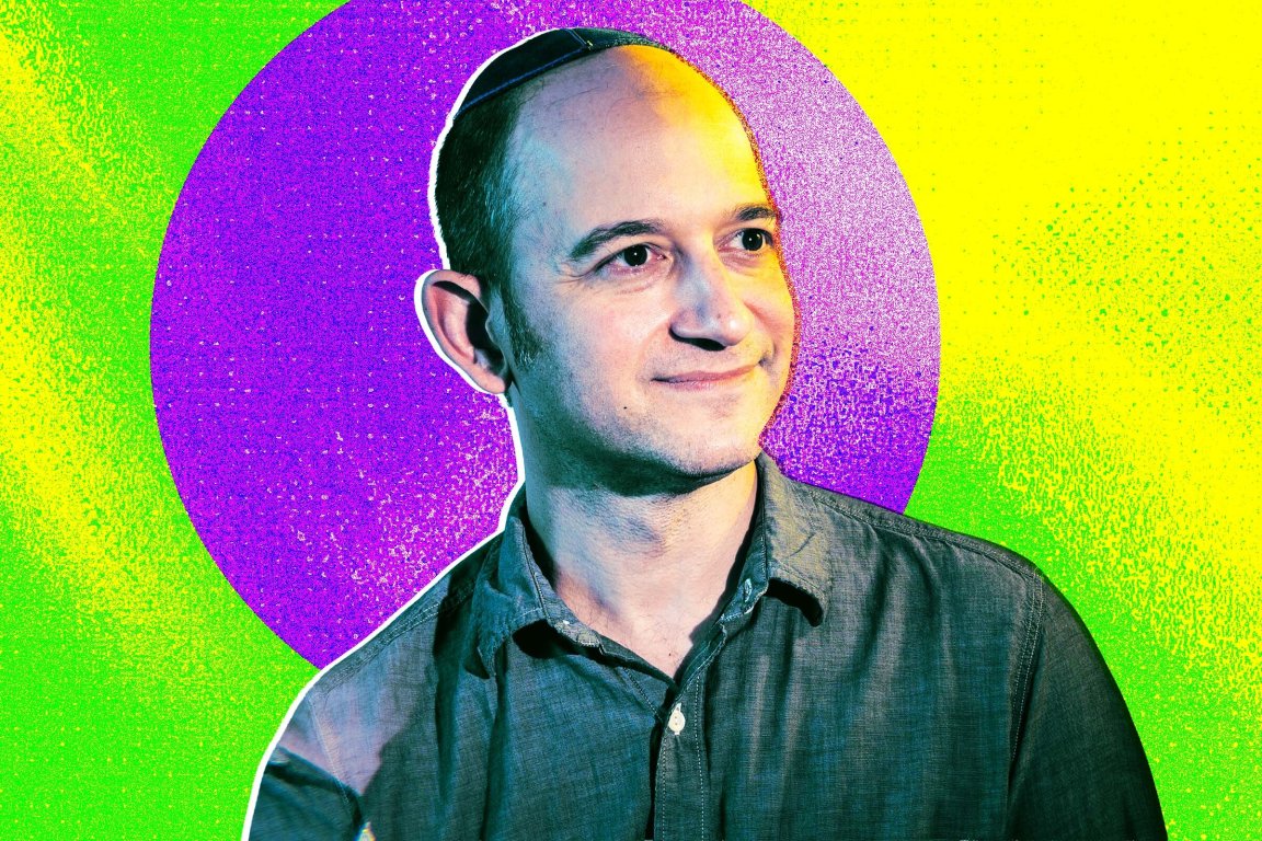 A colorful photo illustration featuring Noam Shazeer, cofounder and former CEO of Character.AI